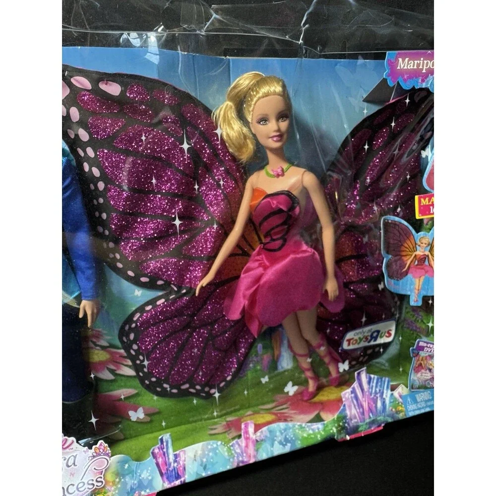 2012 Barbie Doll Mariposa and The Fairy Princess with Boy Prince NIB (dent) B-2